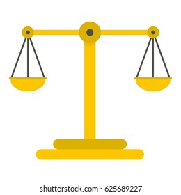 Scales of justice icon flat isolated on white background vector illustration