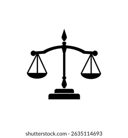 Scales Of Justice icon flat style isolated. Vector