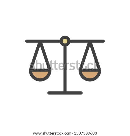 scales of justice icon in flat style isolated. Vector Symbol illustration.
