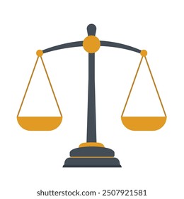 Scales of Justice icon Law and justice icons set elements Flat