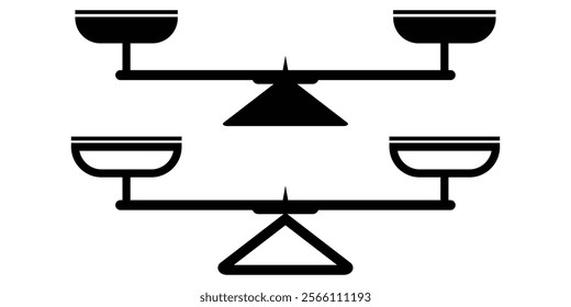 Scales of Justice icon Law and justice icons set elements Flat. Includes kilograms, machine, measuring, scale, and More. Outline icons vector collection. Scales icon set . Law scale icon. Justice sign