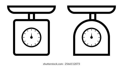 Scales of Justice icon Law and justice icons set elements Flat. Scales icon set . Law scale icon. Justice sign. Line icons about length, weight and volume. Design eps 10