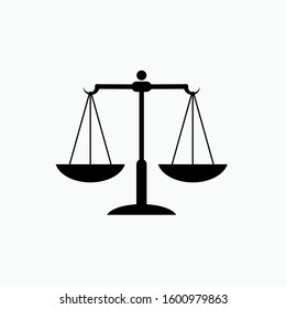Scales of Justice Icon. Lawyer Emblem Vector Image. Attorney Flat & Trendy Logo Template. 
Illustration As A Simple Vector Sign & Trendy Symbol for Design and Websites.