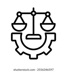 Scales Justice icon line vector illustration on white background.