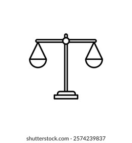 Scales of justice icon linear logo isolated