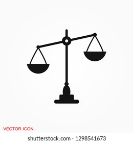 Scales of justice icon logo, illustration, vector sign symbol for design