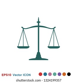 Scales of justice icon logo, illustration, vector sign symbol for design