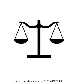 Scales of justice icon, logo isolated on white background