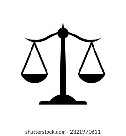 Scales of justice icon on white background