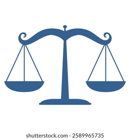 Scales of justice icon on white background. Flat style