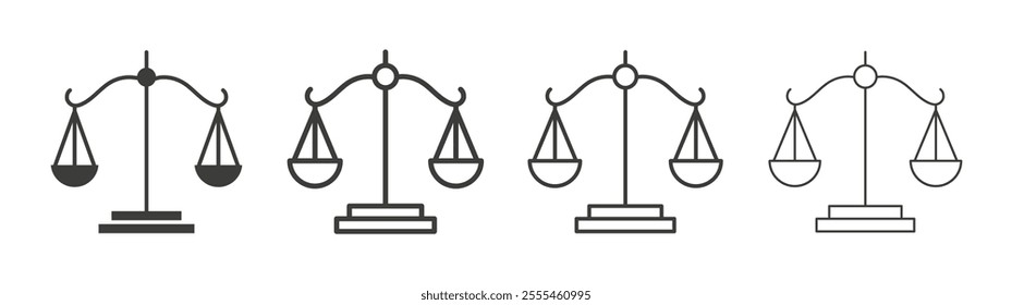 Scales of justice icon pack. vector illustration