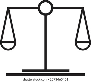 Scales of justice icon. Scale icon with editable stroke. Weight icon. Vector illustration