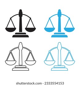 Scales Of Justice Icon Set Vector Design. 