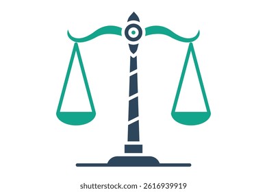Scales of justice icon. solid icon style. icon related to fairness and impartiality. law elements vector illustration