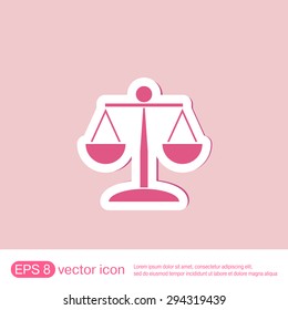 scales of justice icon. symbol of justice