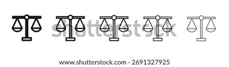 Scales of justice icon. Thin line icons collection for web ui.