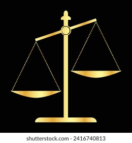 Scales Justice icon. Trendy flat style for graphic design, web-site. Stock Vector illustration. Justice scales icon. Judgement scale sign. Legal law symbol. Classic flat style. Quality design element.