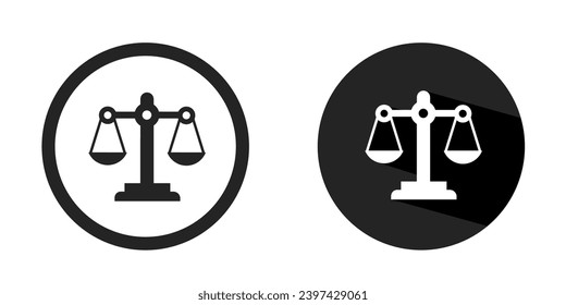 Scales of justice icon. Scales of justice icon vector design black and white color. Stock vector.