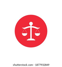 Scales of Justice Icon Vector in Flat Style. Balance Symbol Illustration