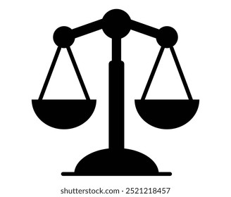 Escalas del Vector del icono de la justicia aislado en el fondo blanco	