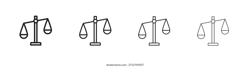 Scales of justice icon. Vector isolated pictograms.
