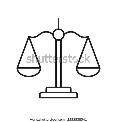 Scales of justice icon vector isolated on white background.