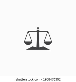 scales justice icon vector logo design clip art illustration