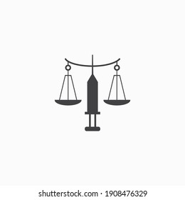 Scales Justice Icon Vector Logo Design Clip Art Illustration Injection