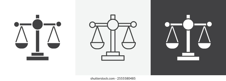 Scales of justice icon vector set for ui designs