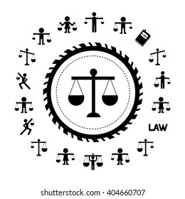 scales justice icon vector set 