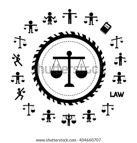 scales justice icon vector set 