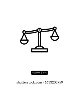 Scales of Justice Icon Vector - Sign or Symbol