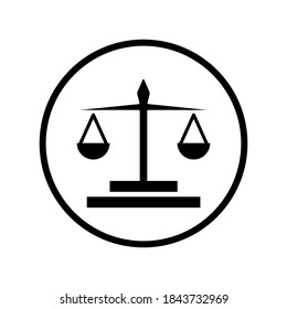 Plantilla vectorial de icono de justicia de escala