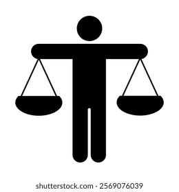 Scales of justice icon.Human Ethics Icon. Honesty Symbol Design