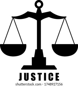 Scales of justice and law silhouette Logo