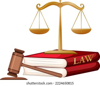 The Scales of Justice and Legal Hammer illustration