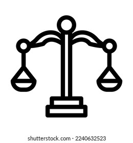 scales of justice line icon illustration vector graphic