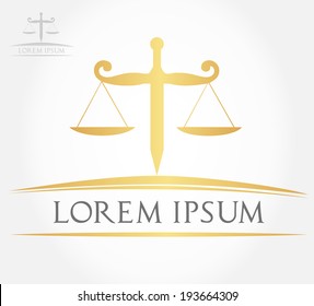 Scales of justice logo - sword