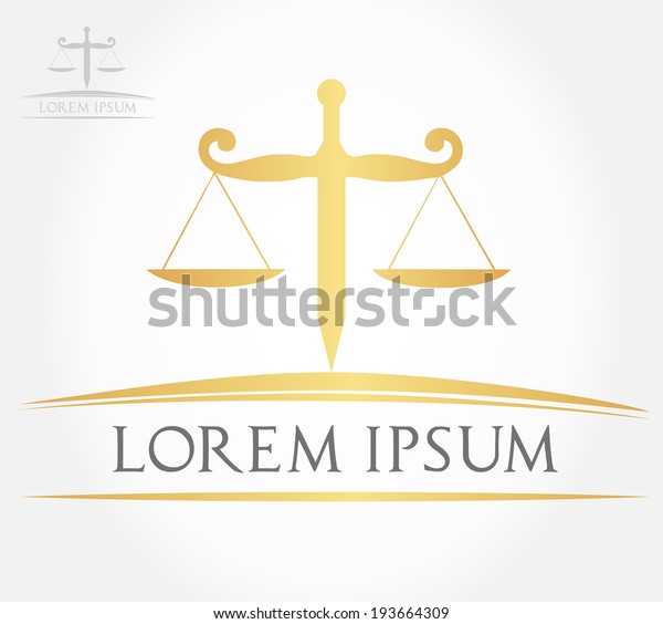 Scales Justice Logo Sword Stock Vector (Royalty Free) 193664309 ...