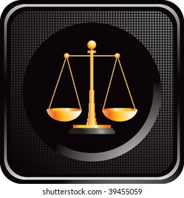 scales of justice on black web button