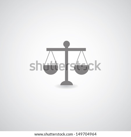 scales of justice on gray background