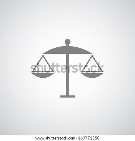 scales of justice on gray background  