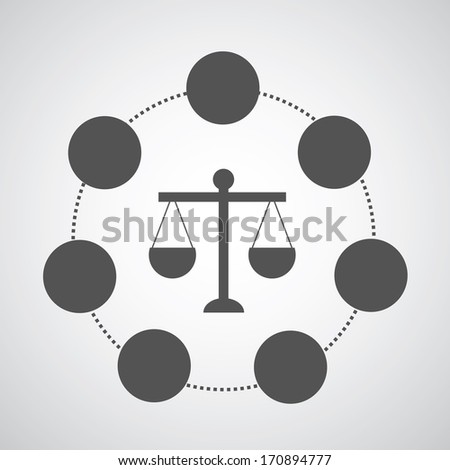 scales of justice on gray background 
