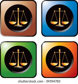 scales of justice on multicolored web icon