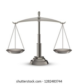 Scales of justice on plain background, vector illustration