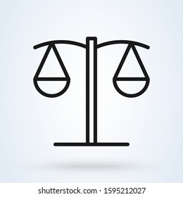 Scales of Justice Outline. vector modern icon design illustration