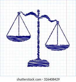 Scales of Justice with pen effect 