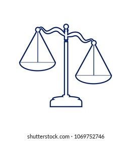 Scales of Justice sign. Vector. Flat style black icon on white.