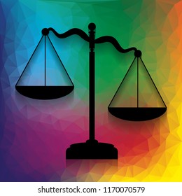Scales of Justice sign. Vector. Flat style black icon on white.
