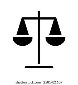 Scales of justice silhouette. Concept of law, justice, and balance.